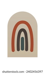 Mid Century Modern Boho Art Background. Printable Abstract Geometric Wall Art Decoration