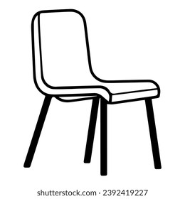 1950’s Mid Century Modern Chair Icon Glyph Solid Vector Silhouette, Lined Elements, Vector Illustration, living room furniture, beautiful elegant minimal design elements logo, black sofa couch icon