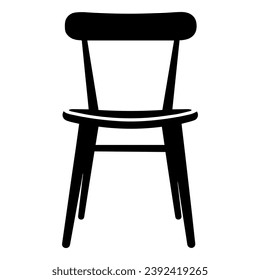 Icono de la silla moderna de mediados del siglo 1950 Glifo Sólido Vector Sólido Silueta, Elementos en Lino, Ilustración vectorial, mobiliario de la sala de estar, bonito logotipo de elementos de diseño minimalista, sofá negro sofá sofá sofá sofá icono