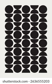Mid century modern circle pattern vector. Graphical illustration for a unique textiles and interior design.