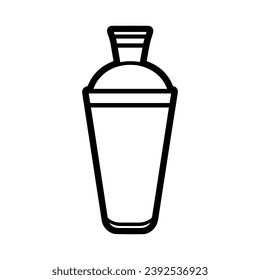 1950’s Mid Century Modern Cocktail shaker solid black icon glyph, vector line art, Vector Illustration, black outline, 50s retro cocktail shaker