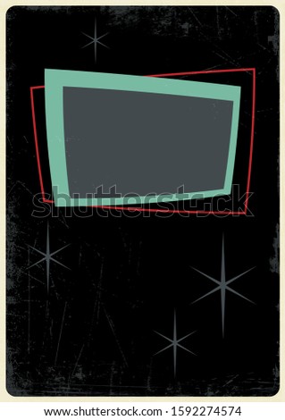 Mid Century Modern Decor Background, Vintage Colors and Shapes, Grunge Texture Pattern