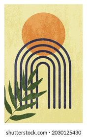 Mid century modern design. Vector illustration for social media, cards, post marks, wall decor, banners.