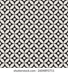 Mid century modern floral background in black and white. Graphical illustration for a unique textiles and home décor.
