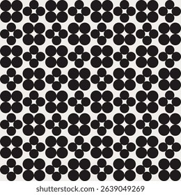 Mid century modern floral geometric pattern in black and white. Graphical illustration for a unique textiles and home décor.