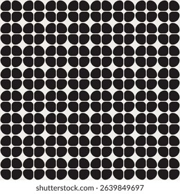 Mid century modern floral geometric pattern in black and white. Graphical illustration for a unique textiles and home décor.	
