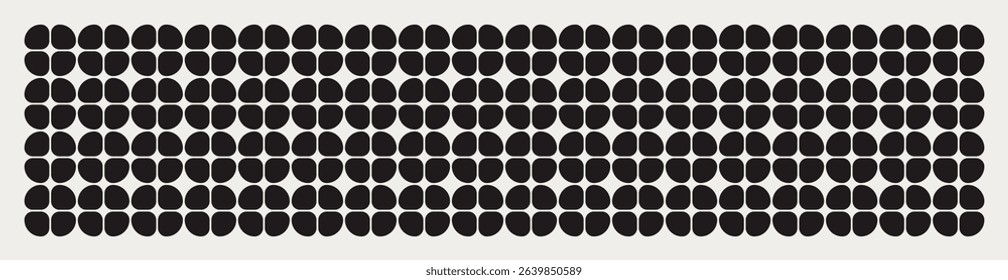 Mid century modern floral geometric pattern in black and white. Graphical illustration for a unique banners, textiles and home décor.	
