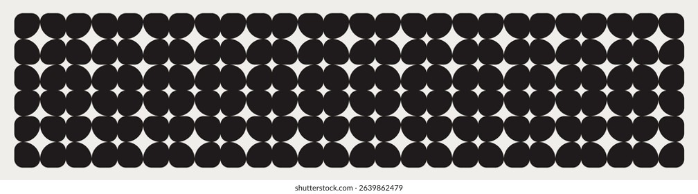 Mid century modern floral geometric pattern in black and white. Graphical illustration for a unique banners, textiles and home décor.