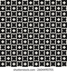 Mid century modern floral pattern background in black and white. Graphical illustration for a unique textiles and home décor.