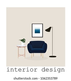 colección de muebles modernos de mediados de siglo. Ilustración vectorial 1950 1960. diseño interior.  estilo minimalista. diseño escandinavo.