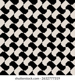 Mid century modern geometric pattern in black and white. Repeated and decorative design that can be used for packaging, decorating, interior design, wallpapers banners and more.