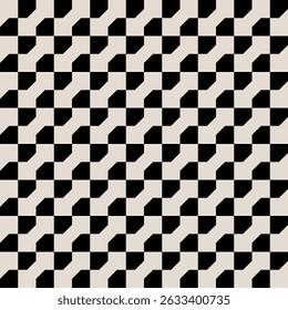 Mid century modern geometric pattern in black and white. Repeated and decorative design that can be used for packaging, decorating, interior design, wallpapers, and more.