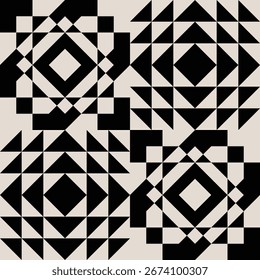Vector de patrón geométrico moderno de mediados de siglo. Ilustración gráfica para un textil único y decoración del hogar.