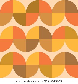 Mid century modern geometric shapes in orange, amber, brown and yellow. For backgrounds, wallpaper, textile and home décor