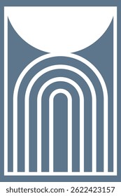 Mid Century Modern Hourglass Wall Art  Vector Design