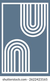 Mid Century Modern Hourglass Wall Art  Vector Design