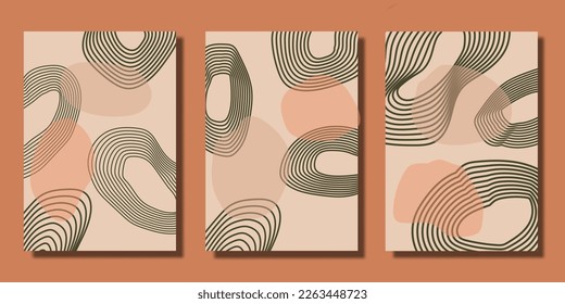 Mid century modern line minimalist art print 