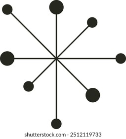 Mid Century Modern Lined Constellation Shape Vector Illustration
