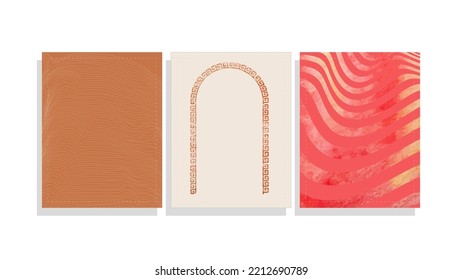 mid century modern minimal  vector background set