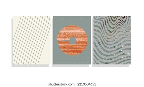 mid century modern minimal  vector background set