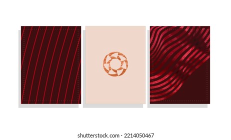 mid century modern minimal  vector background set