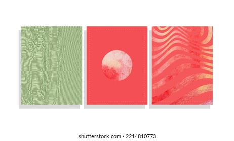 mid century modern minimal  vector background set