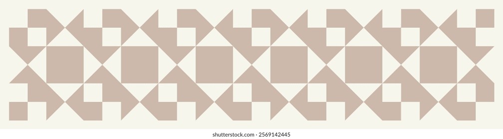 Mid century modern pastel pink and cream square triangle pattern background. Repeated and decorative design that can be used for packaging, decorating, interior design, wallpapers, banners, and more.