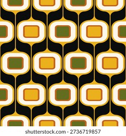 Mid Century Modern Pattern. 70s Retro Syle. Vector Illustration.