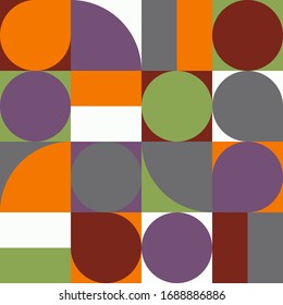 Patrón moderno de mediados del siglo. Formas geométricas de diseño gráfico.