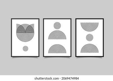 mid century modern poster boho contemporary wall art decoration vector illustration eps 10