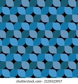 Mid century modern seamless pattern in blue, gray and turquoise.  Great for wallpaper, home décor and textile