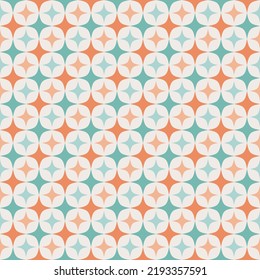 Mid century modern seamless patterns for tablecloth, oilcloth, bedclothes or other textile design. Sixties  retro vintage wallpaper.
