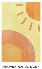 Estilo moderno de mediados de siglo. Diseño retro con textura. Ilustración vectorial dibujada a mano para medios sociales, tarjetas, marcas postales, decoración de paredes.