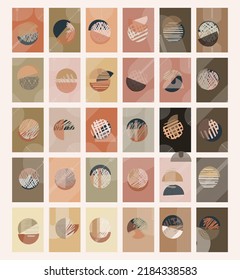 mid century modern template vector set with circles