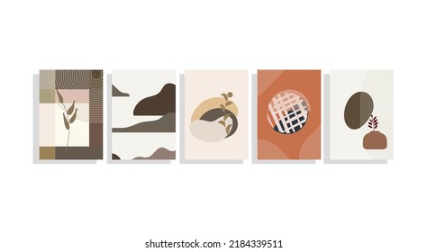 mid century modern template vector set