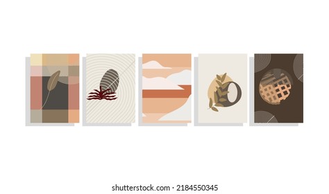 mid century modern template vector set
