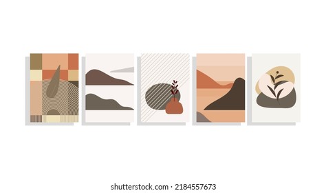 mid century modern template vector set