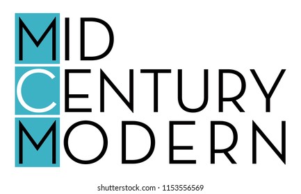 Mid Century Modern Typopgraphy, MCM Logo Type, Mid Century Lettering, Icon And Symbol For Vintage Mod Enthusiasts