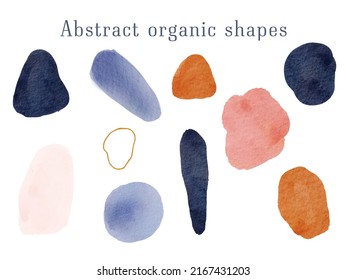 Mid century modern wall art element.  Watercolor abstract art. Hand pained Organic shape and line. Contemporary scandinavian art for decor, banner, brochure, cover, wallpaper, postcard, card