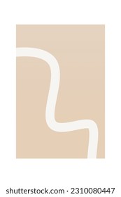 Mid Century Modern Wall Art Print. Beige Wall Art Decoration. Minimalist Wall Decor