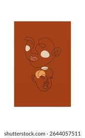 Mid century modern wall art decor poster. Boho wall art background