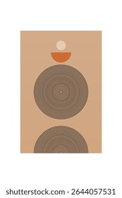 Mid century modern wall art decor poster. Boho wall art background