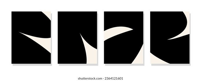 Decoración moderna de la pared de mediados de siglo, con formas abstractas en elegantes tonos desnudos.