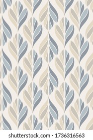 mid century retro abstract foliage vector seamless pattern