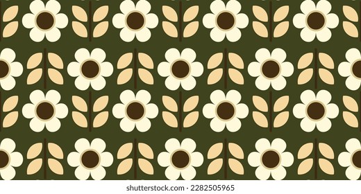 mid century retro floral pattern