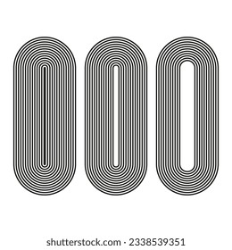 Mid century shapes set. Geometric line figures. Vector illustration. EPS 10.