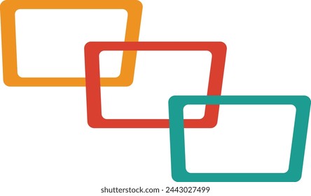 Mid Century Shapes with Simple Design. Vector Illustration on White Background.