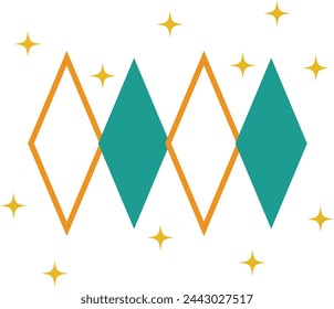 Formas de mediados de siglo con diseño simple. Ilustración vectorial sobre fondo blanco.