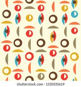 mid century style seamless pattern