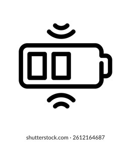 Mid level energy storage indicator displaying ongoing contactless recharging process state